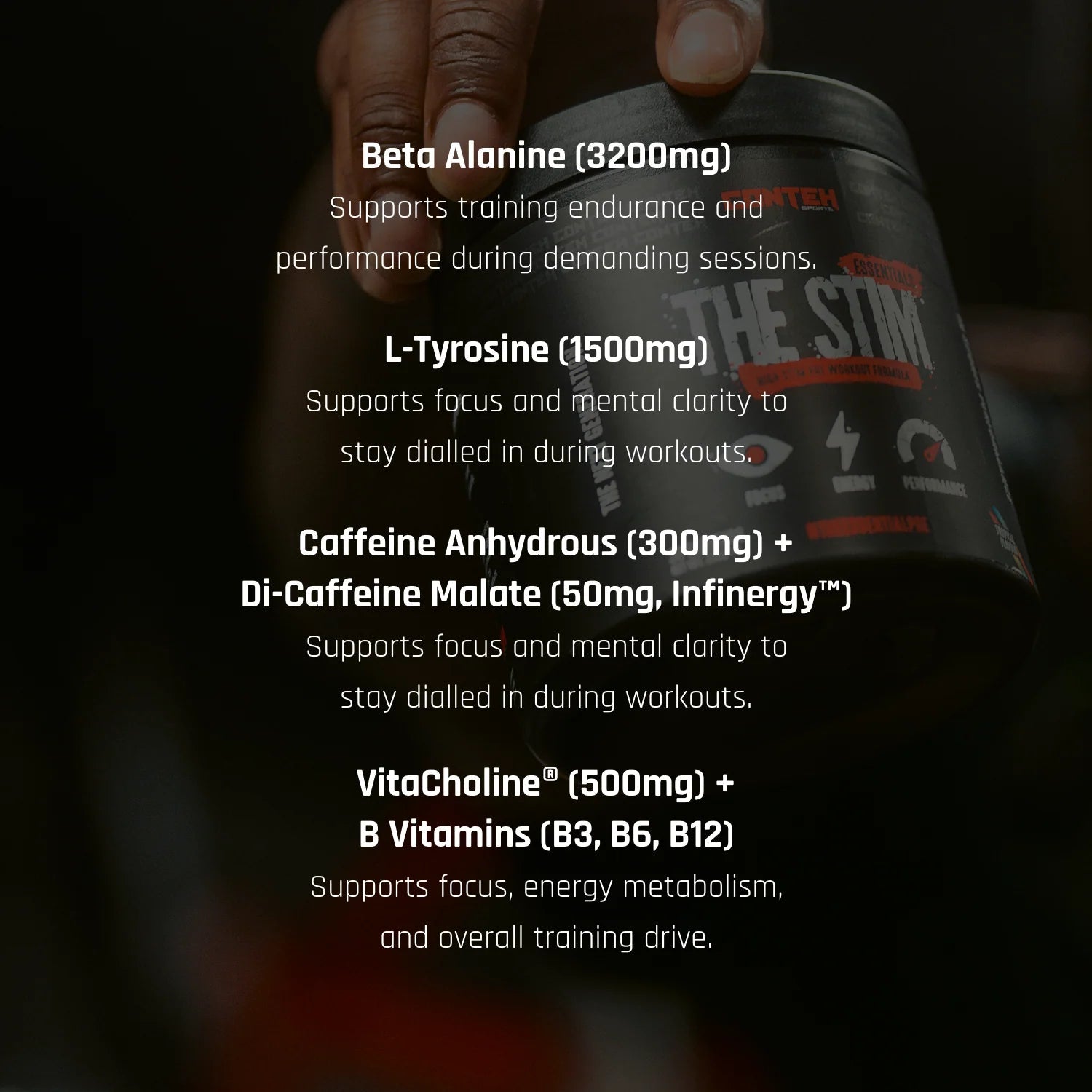 Conteh Sports The Stim Pre - Workout | High Stimulant Focus & Energy | 30 Servings - Nutristore