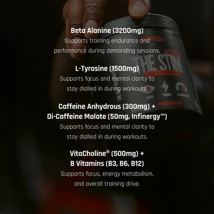 Conteh Sports The Stim Pre - Workout | High Stimulant Focus & Energy | 30 Servings - Nutristore
