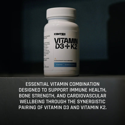Conteh Sports Vitamin D3 + K2 | High Strength Bone & Immune Support | 120 Tablets | 120 Servings - Nutristore