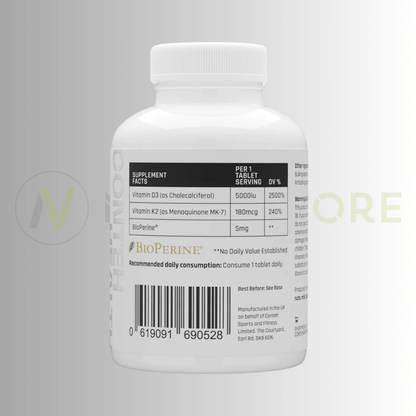 Conteh Sports Vitamin D3 + K2 | High Strength Bone & Immune Support | 120 Tablets | 120 Servings - Nutristore