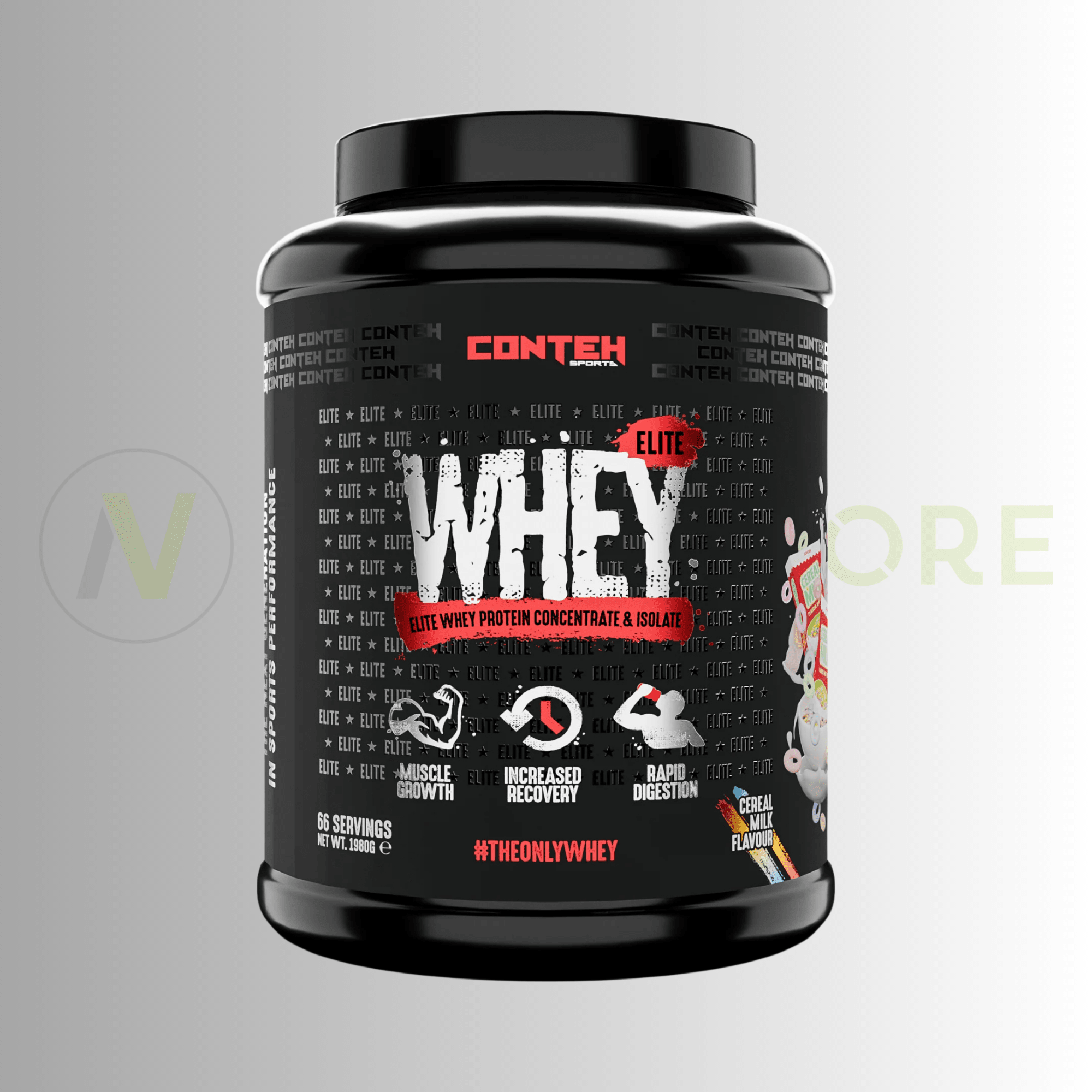 Conteh Sports Whey Elite Protein 2kg – 20g Protein | 66 Servings - Nutristore