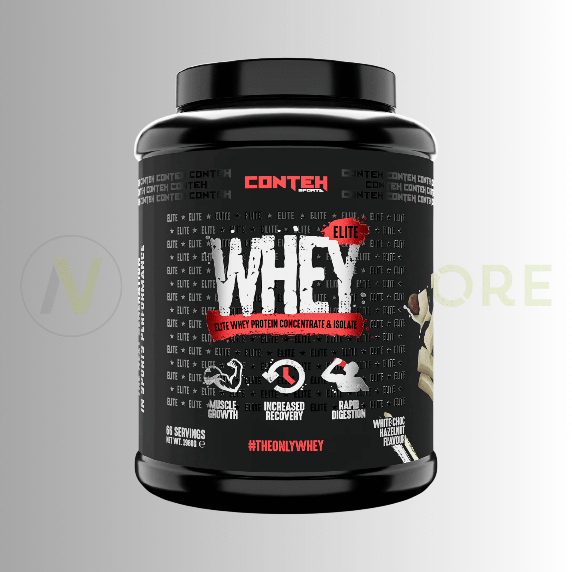 Conteh Sports Whey Elite Protein 2kg – 20g Protein | 66 Servings - Nutristore