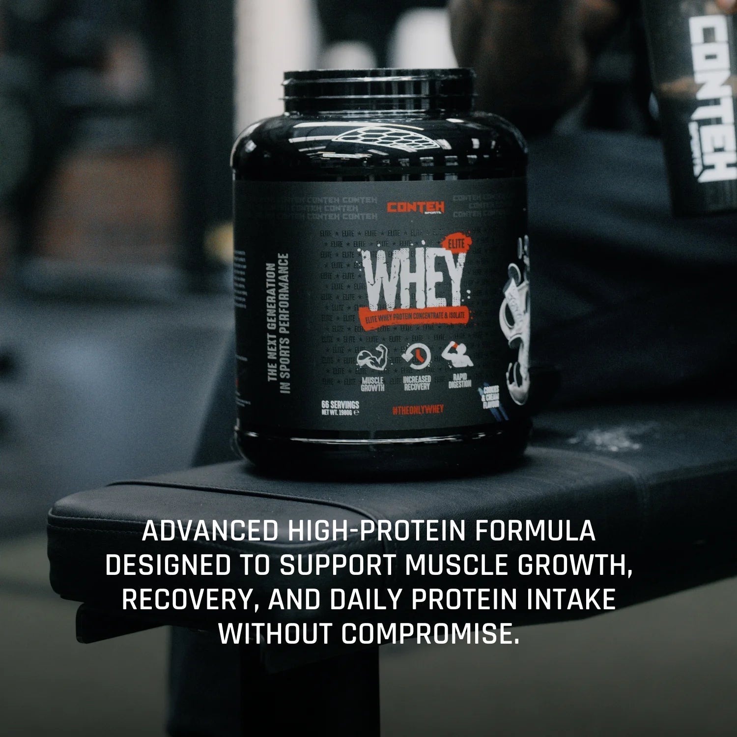 Conteh Sports Whey Elite Protein 2kg – 20g Protein | 66 Servings - Nutristore