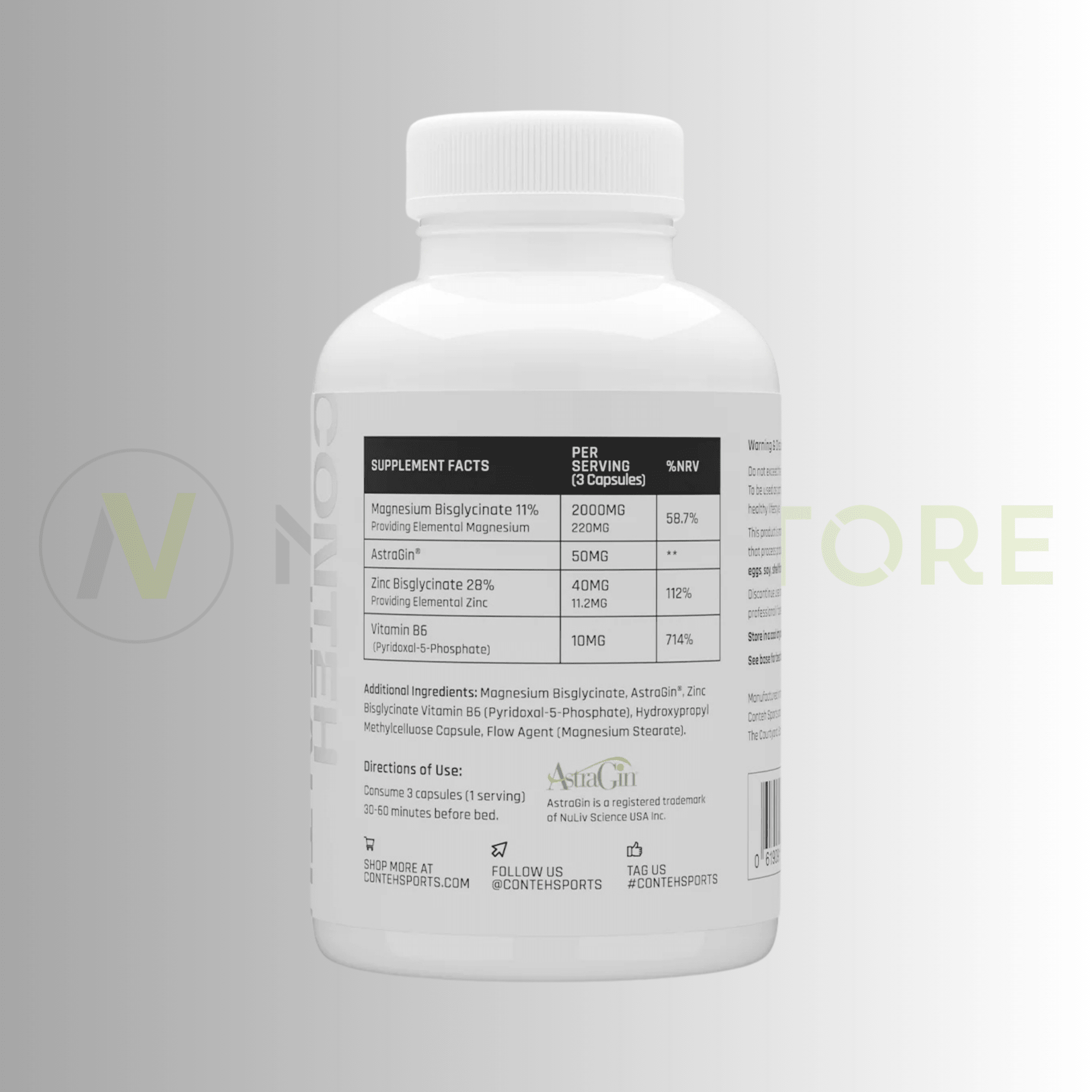 Conteh Sports ZMG Advanced ZMA Formula | Magnesium, Zinc & B6 Complex | 90 Capsules | 30 Servings - Nutristore