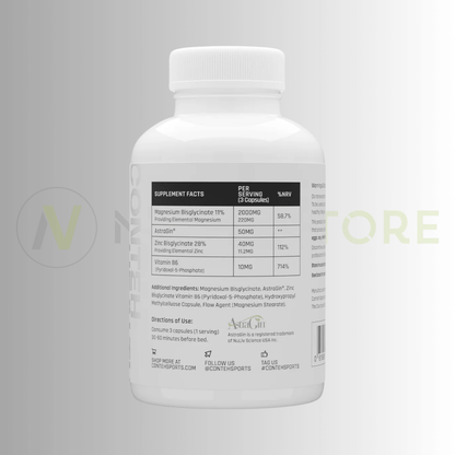 Conteh Sports ZMG Advanced ZMA Formula | Magnesium, Zinc & B6 Complex | 90 Capsules | 30 Servings - Nutristore