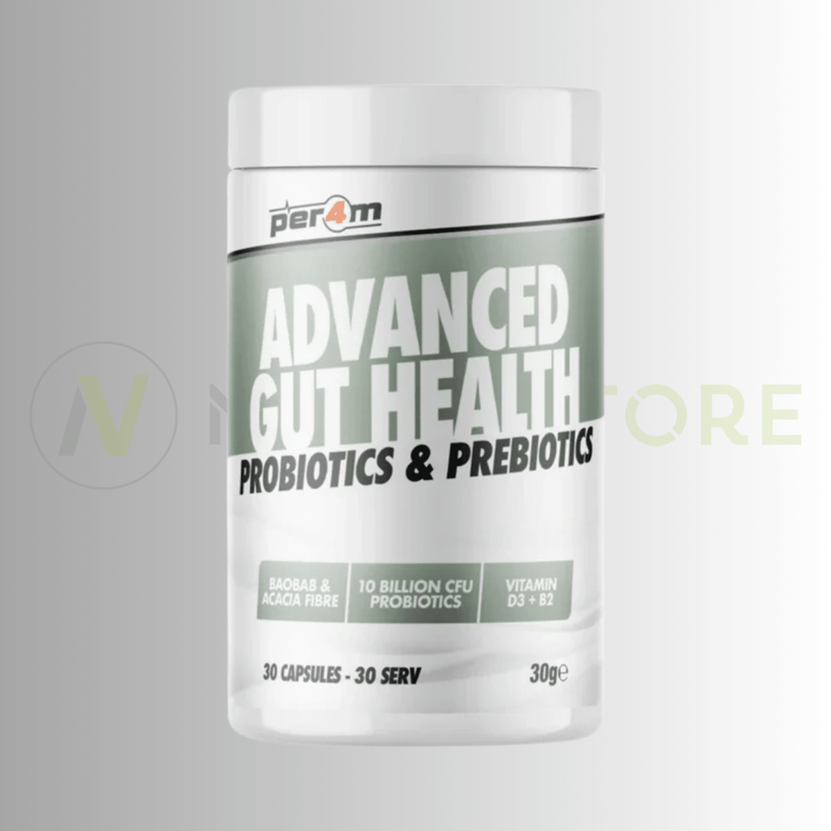 PER4M Advanced Gut Health | Probiotics, Prebiotics & DigeZyme® | 30 Capsules - Nutristore