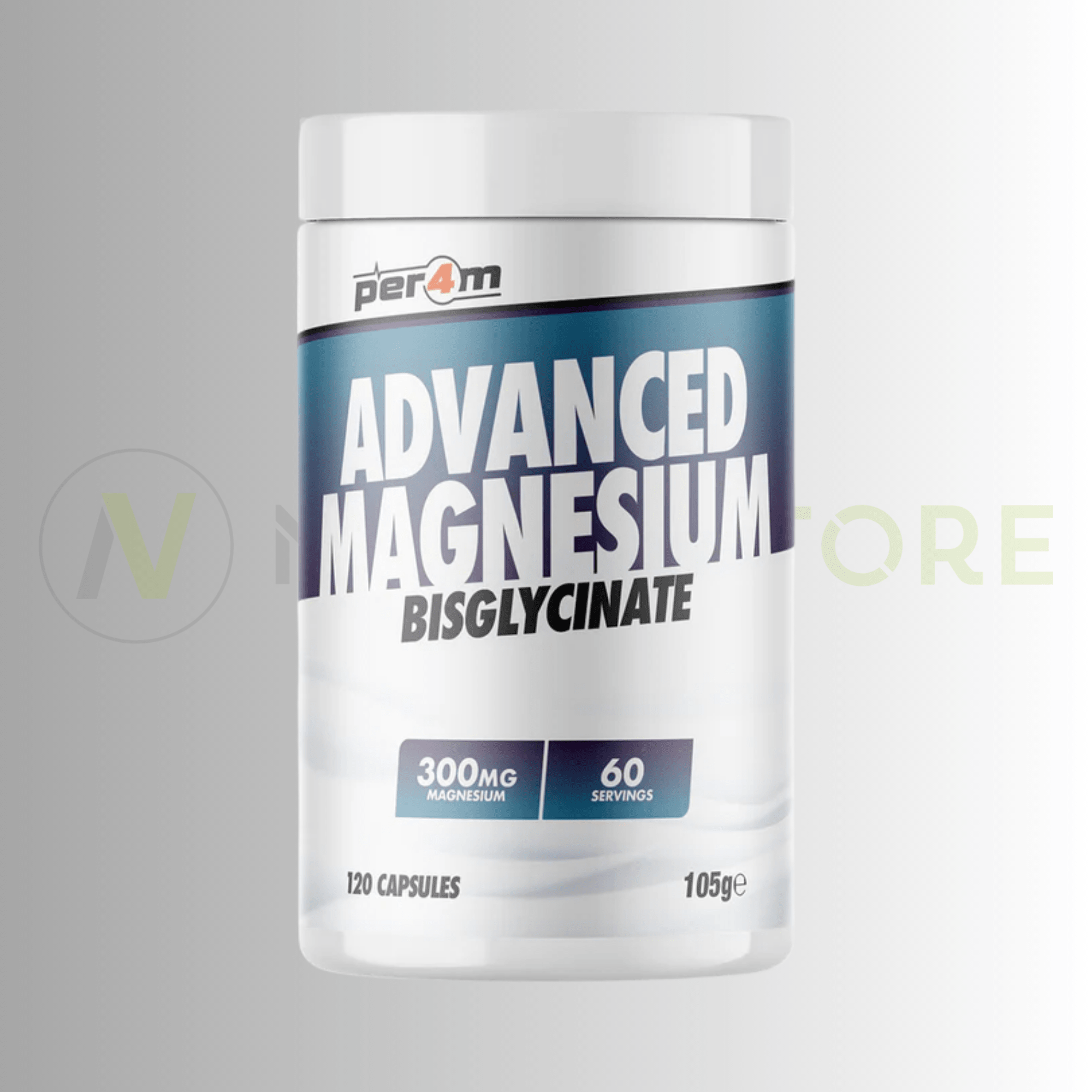 PER4M Advanced Magnesium Bisglycinate 120 Caps – 300mg Elemental Magnesium | High Absorption - Nutristore