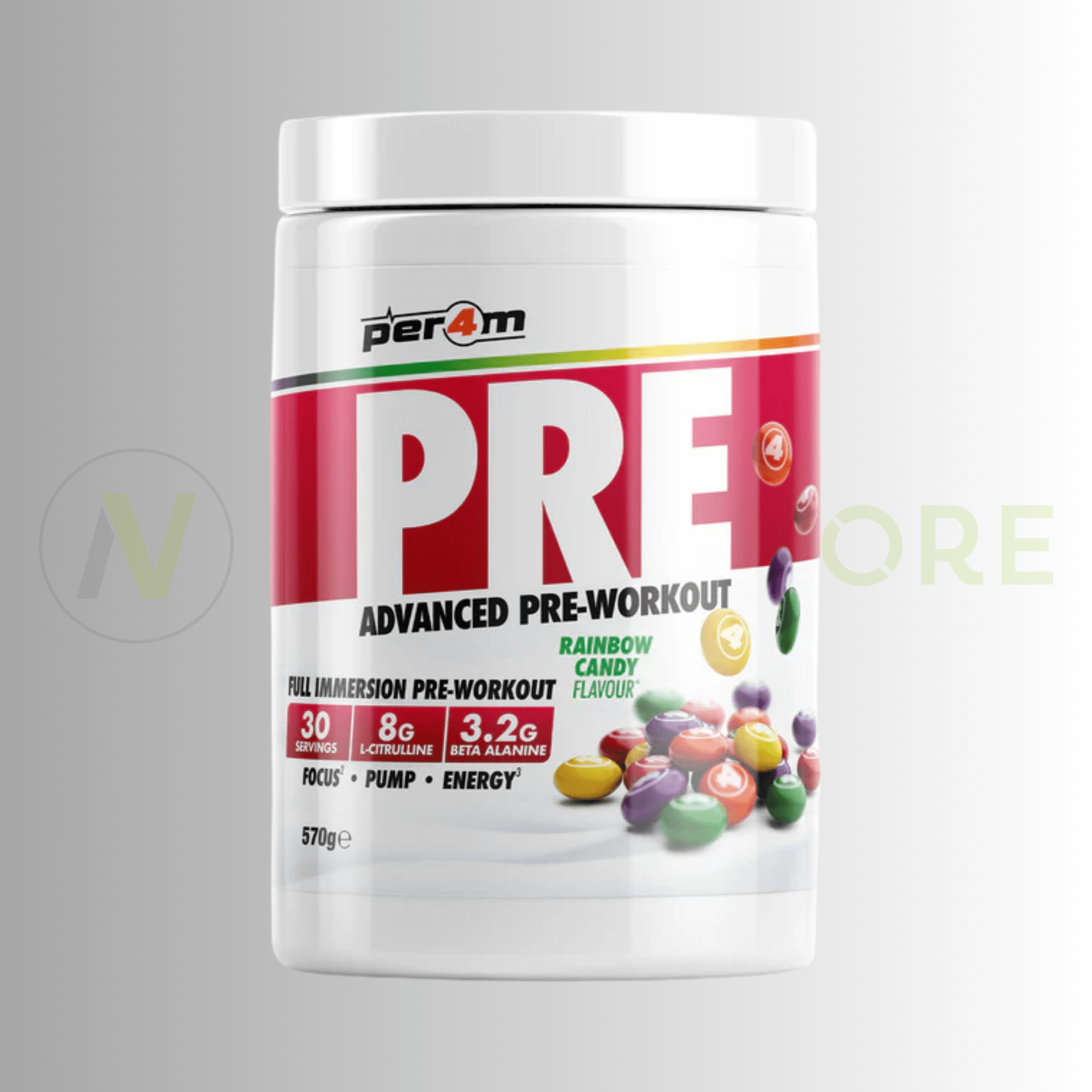 PER4M Advanced Pre-Workout Stim Formula 570g – 300mg Caffeine | 8g Citrulline | 3.2g Beta-Alanine - Nutristore