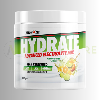 PER4M Hydrate Advanced Electrolyte Mix 210g – Taurine, Electrolytes & Coconut Water Extract