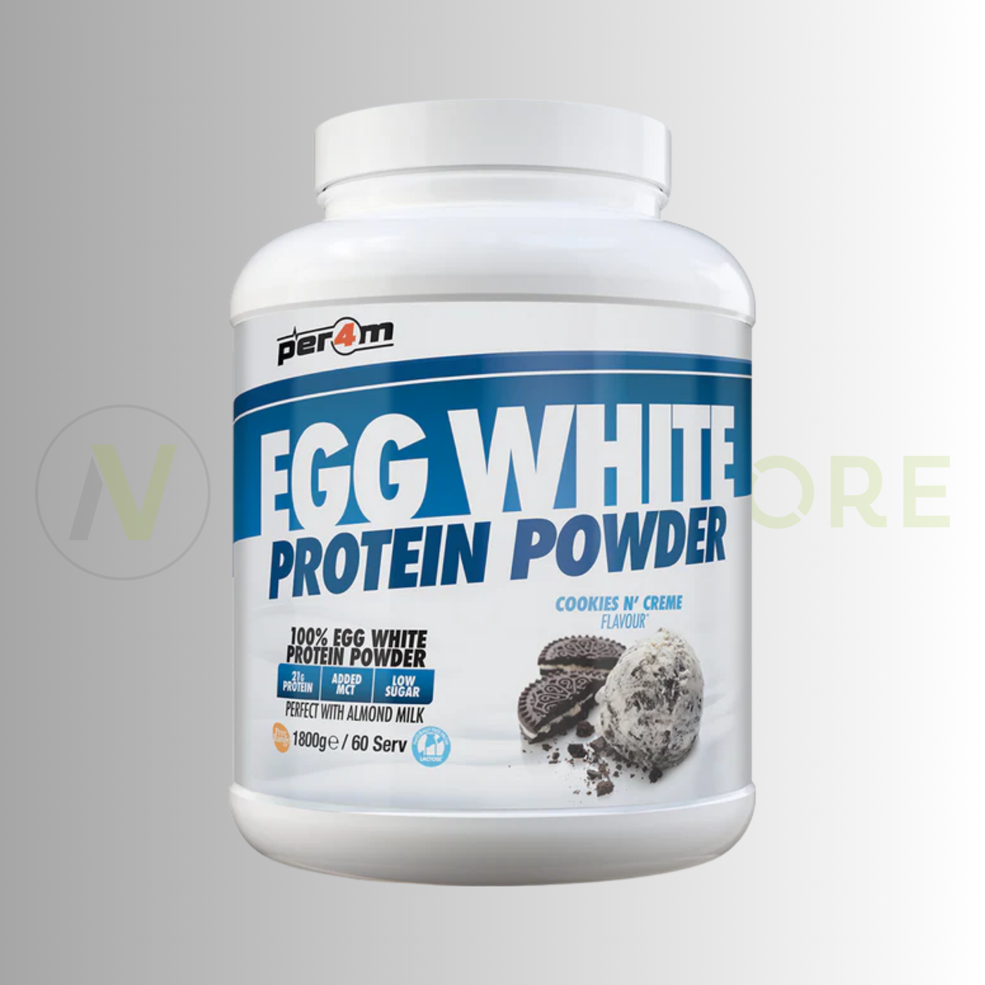 PER4M Egg White Protein Powder 1.8kg – 21g Dairy-Free Protein | Naturally Lactose Free