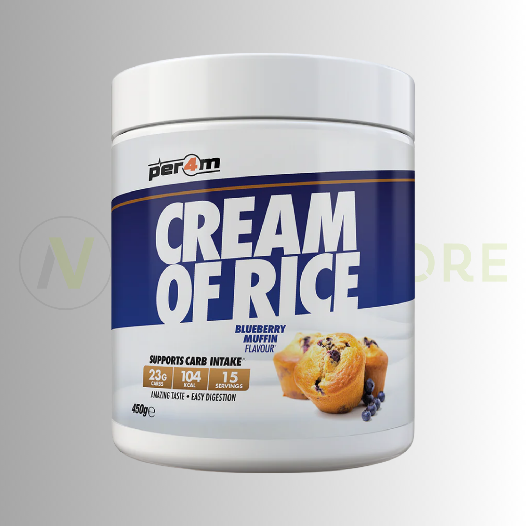 PER4M Cream of Rice Blueberry Muffin | Plant-Based Carbohydrate Powder | 450g | 15 Servings