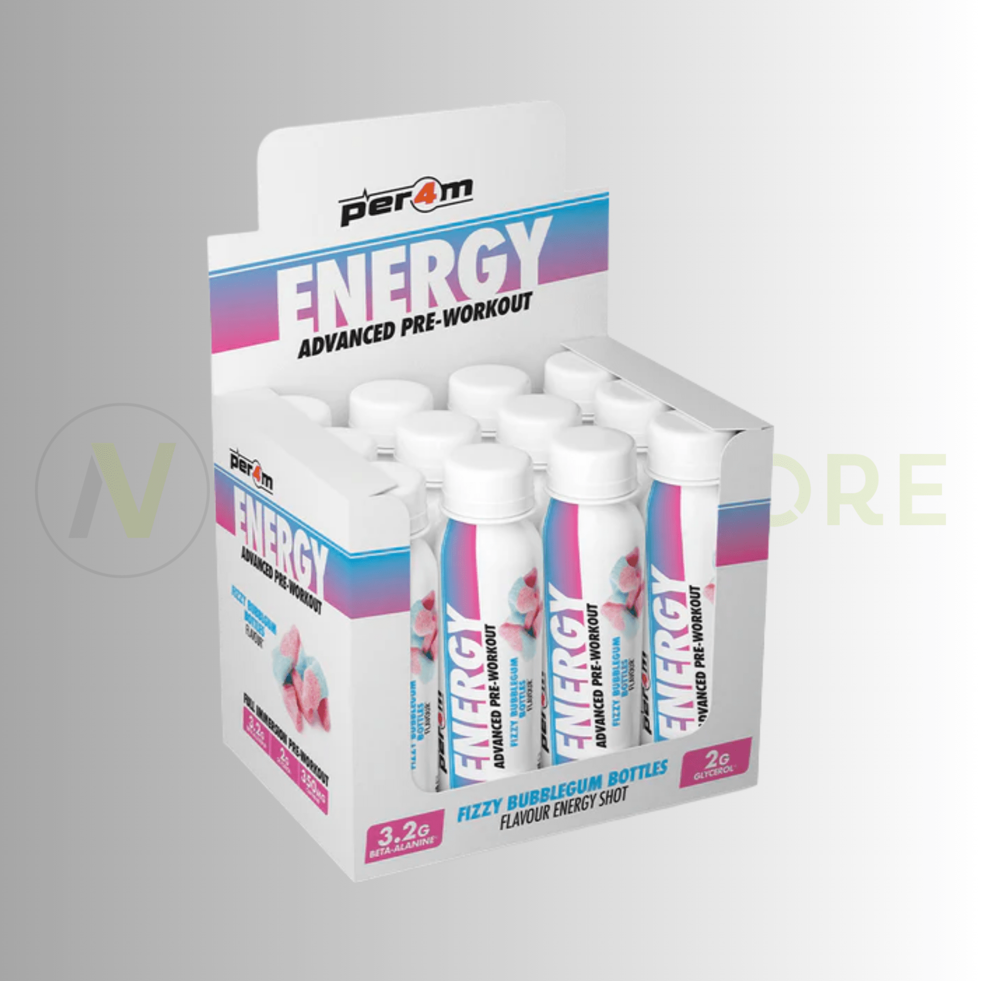 PER4M Energy Advanced Pre-Workout Shot 12 x 100ml – 350mg Caffeine | Beta-Alanine & Glycerol - Nutristore