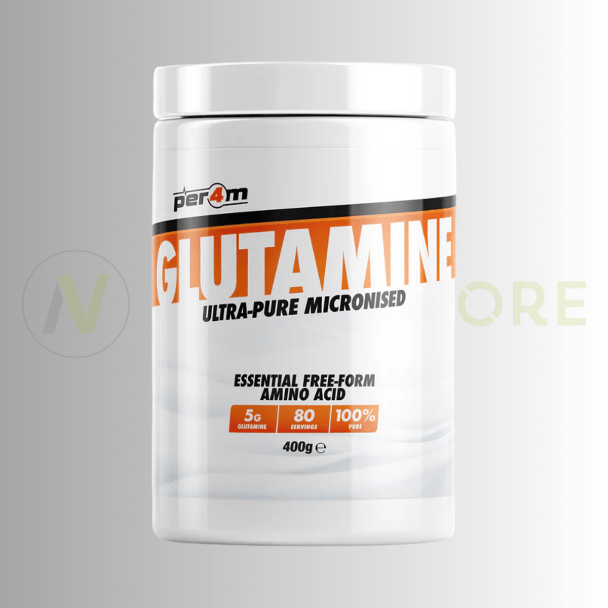PER4M Glutamine Ultra-Pure Micronised | 100% L-Glutamine Powder | 400g - Nutristore