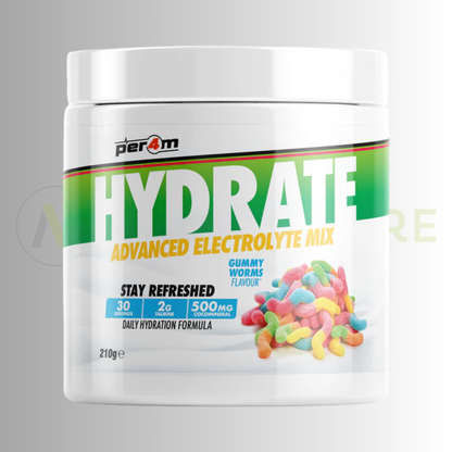 PER4M Hydrate Advanced Electrolyte Mix 210g – Taurine, Electrolytes & Coconut Water Extract