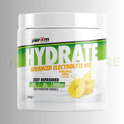 PER4M Hydrate Advanced Electrolyte Mix 210g – Taurine, Electrolytes & Coconut Water Extract - Nutristore