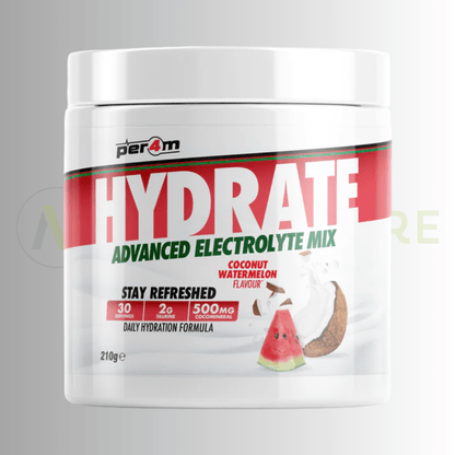 PER4M Hydrate Advanced Electrolyte Mix 210g – Taurine, Electrolytes & Coconut Water Extract - Nutristore