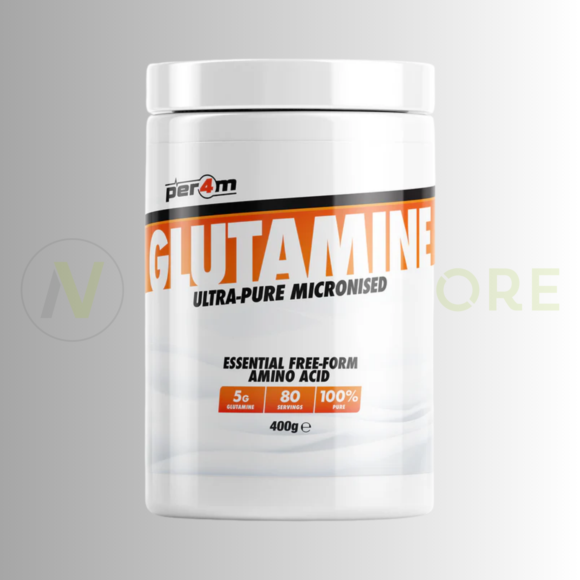 PER4M Glutamine Ultra-Pure Micronised | 100% L-Glutamine Powder | 400g
