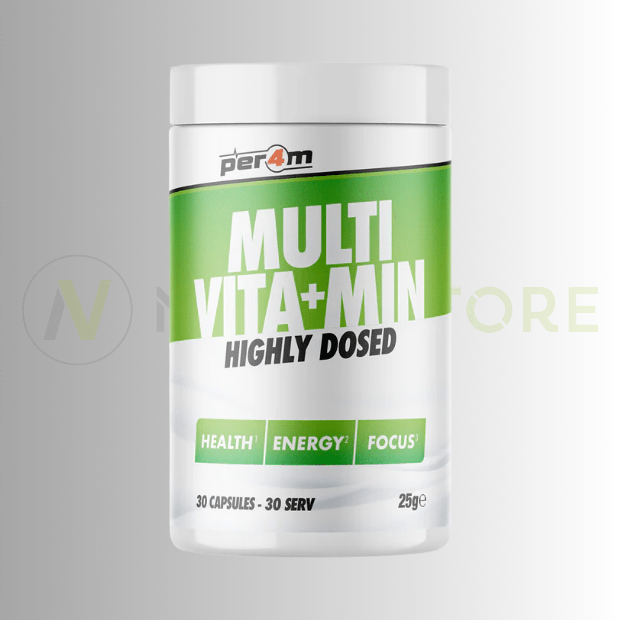 PER4M Multi Vita+min Highly Dosed Multivitamin 30 Caps – Daily Performance & Immune Support - Nutristore
