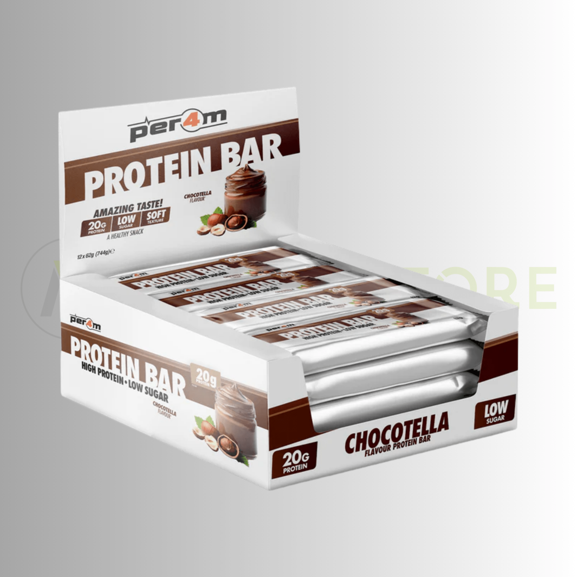 PER4M Protein Bar 12 x 62g – High Protein Low Sugar Snack - Nutristore