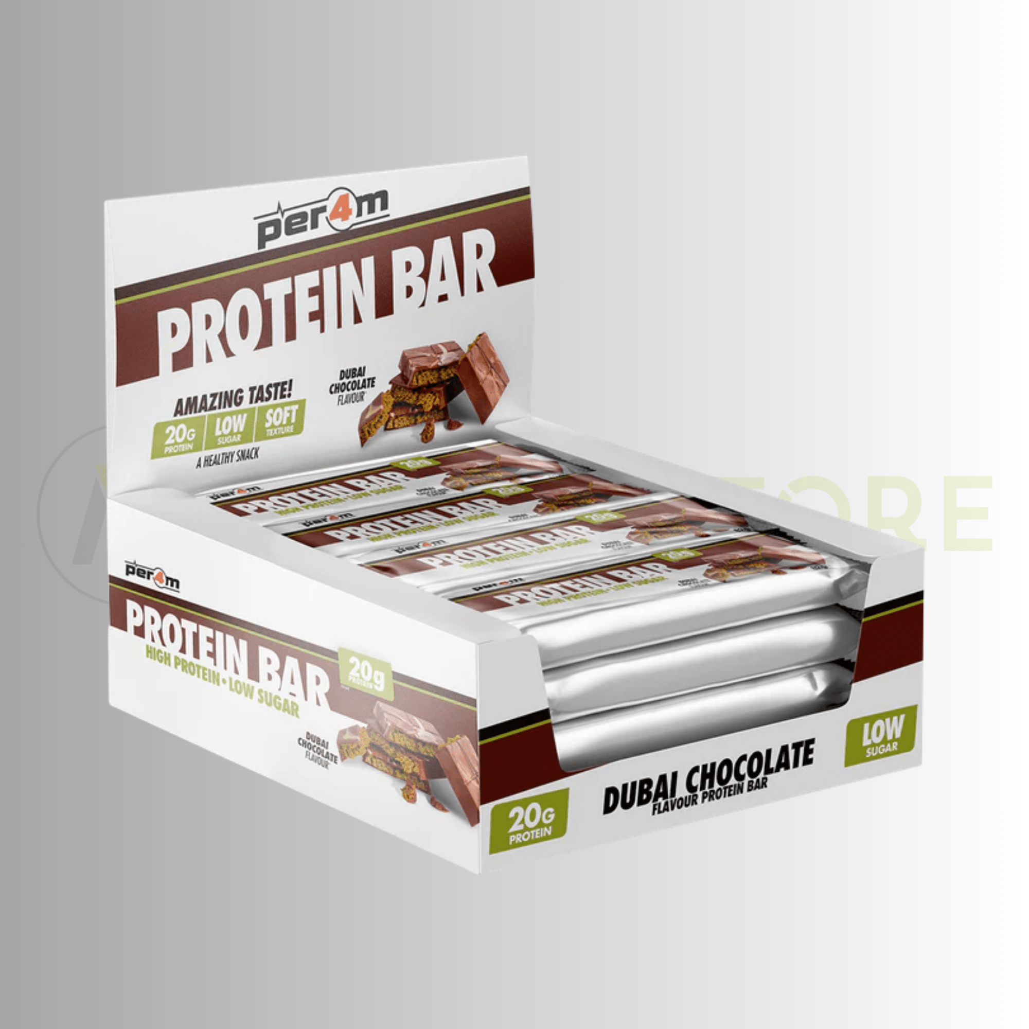 PER4M Protein Bar 12 x 62g – High Protein Low Sugar Snack - Nutristore