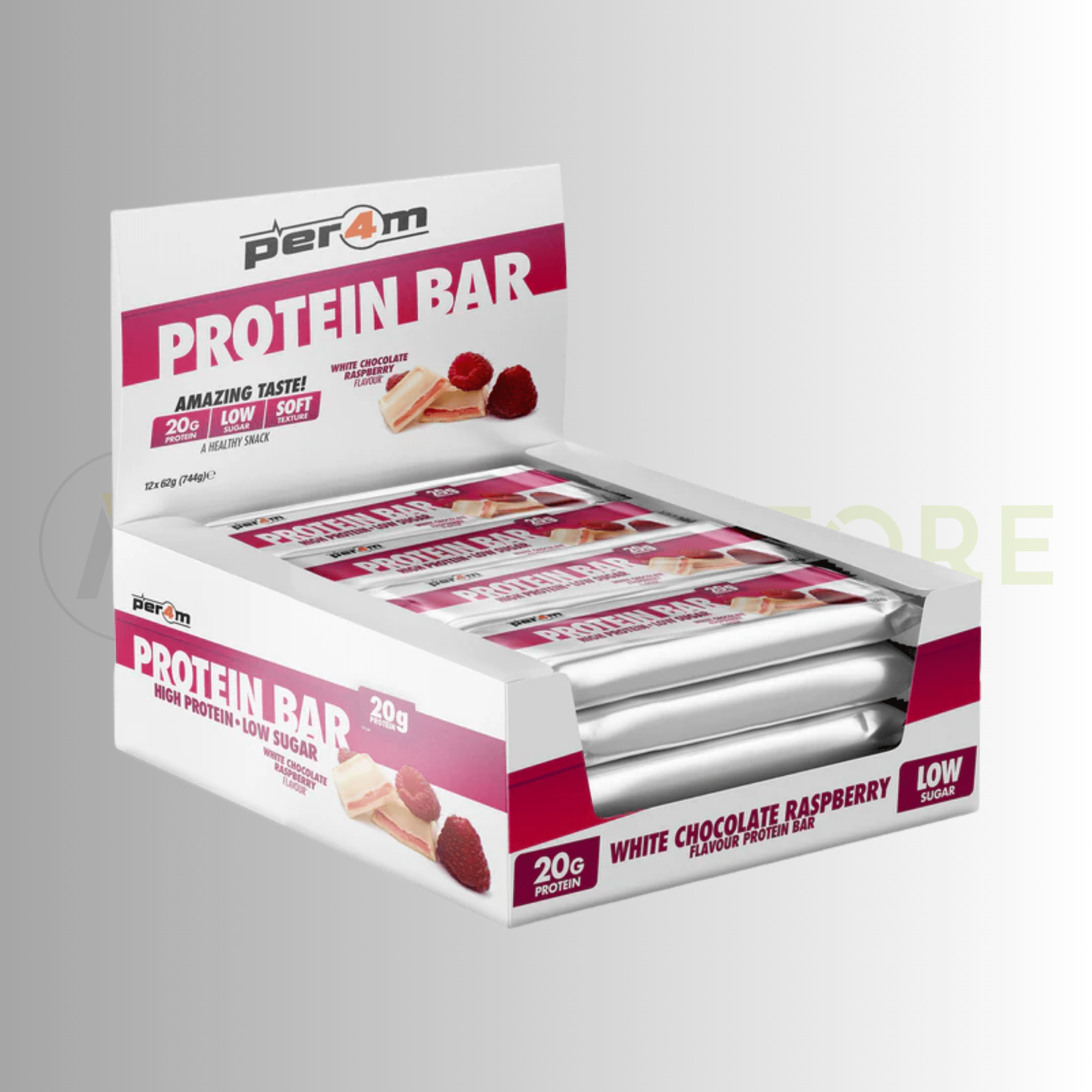 PER4M Protein Bar 12 x 62g – High Protein Low Sugar Snack - Nutristore
