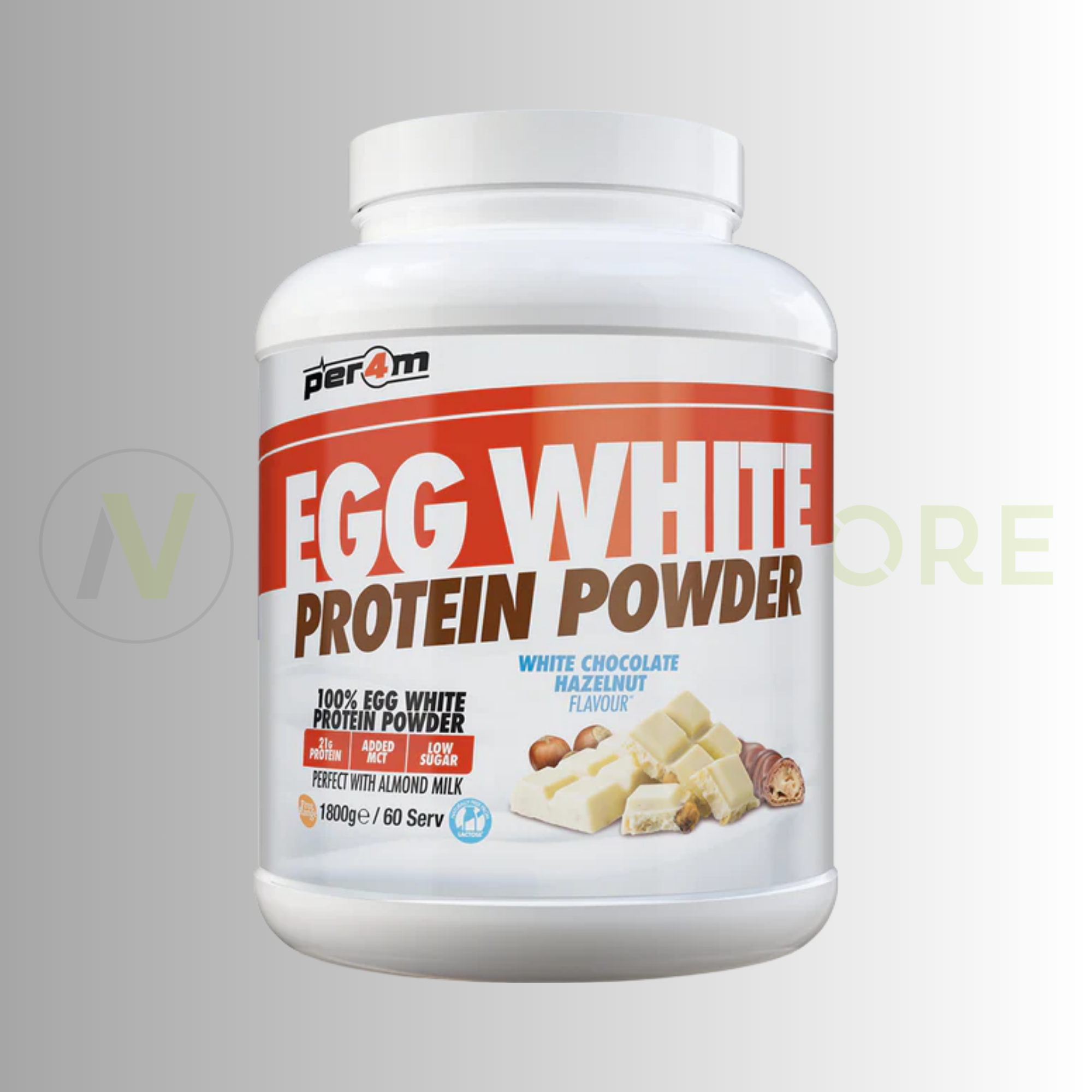 PER4M Egg White Protein Powder 1.8kg – 21g Dairy-Free Protein | Naturally Lactose Free