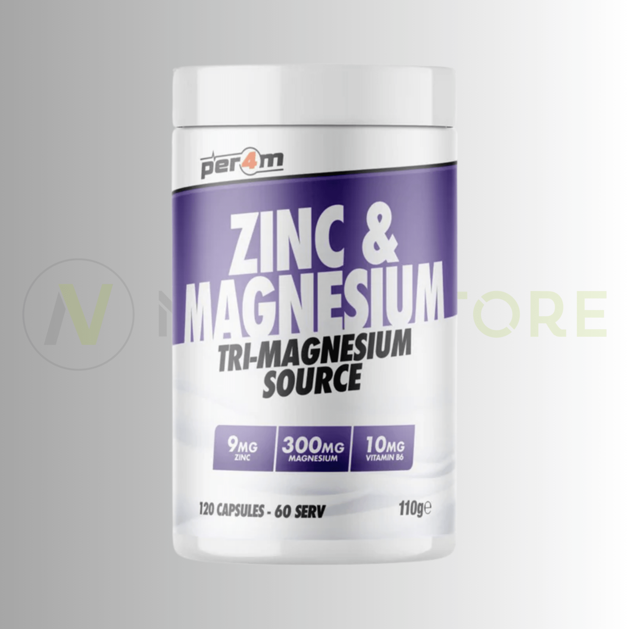 PER4M Zinc & Magnesium Capsules | Triple-Source Magnesium, Zinc & Vitamin B6 | 120 Capsules - Nutristore